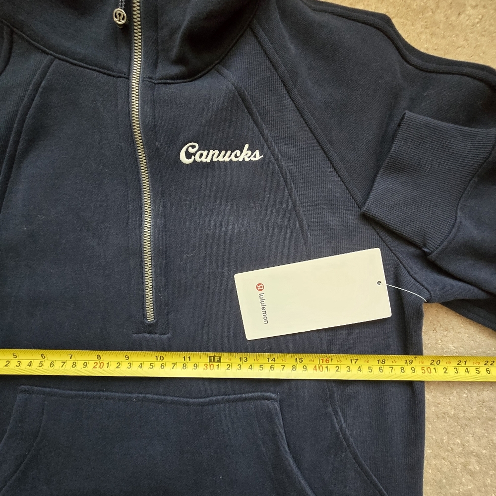 Lululemon Oversized Scuba Fleece Lined 1/4 Zip Canucks Funnel Neck - Picture 8 of 10